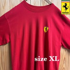 【古着】Ferrari(フェラーリ)半袖Tシャツ XL 赤 美品 正規品 スタッフ アメリカ古着 ホログラム