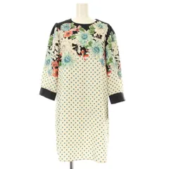 ザラ ベーシック ZARA BASIC タグ付き ドットフラワープリントワンピース ひざ丈 長袖 XS マルチカラー 2339/123/330/XS /OR