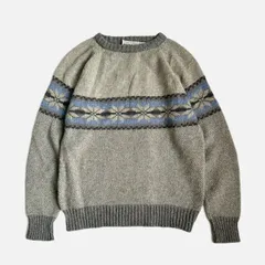 McGREGOR マックレガー ウールセーター  クルーネック ノルディック柄 グレー Lサイズ USA製  古着 【UR-0035】