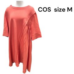 コス COS アシンメトリー ワンピース 半袖 オレンジ S5 レディース S5T316