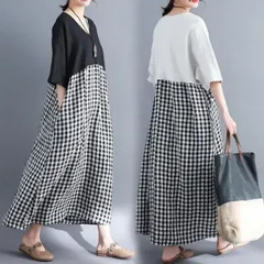 ワンピース レディース リネン ロング丈ワンピース 綿麻混 半袖 ワンピ ゆったり 体型カバー 大きいサイズ 着痩せ 夏 ワンピース 30代 40代 cbrd121