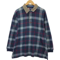 古着 90年代 ラルフローレン Ralph Lauren CHAPS チャップス チェック柄 長袖 ポロシャツ メンズXL相当 ヴィンテージ/eaa508244