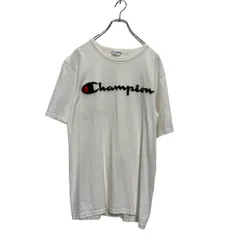 Champion 半袖 ロゴTシャツ M ホワイト フェルトロゴ クルーネック 古着卸 アメリカ仕入 a606-7103