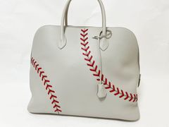 HERMES エルメス ボリード 1923 ベースボール 45 トートバッグ ヴォーエバーカラー レザー Pearl grey パール グレー Rouge casaque ルージュカザック C刻印 美品