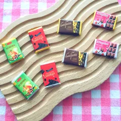 【637-D】100個 デコパーツ ミニチュア ミックス 板チョコ ミックス まとめ売り