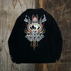 T&C ロンT 長袖 Tシャツ 陰陽 YIN YANG 勾玉 Y2K サーフ ボード トライバル ブラック メンズ サイズ M TOWN & COUNTRY タウンアンドカントリー VINTAGE 古着 MF15のサムネイル
