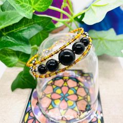三連バングル エスニック 黄色 ハンドメイド