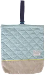 キッズ シューズケース 上履き入れ 上履き袋 キルト生地 キルティング 子ども用 入園 入学準備 無地 シンプル 水色 ライトブルー 7136-2MT