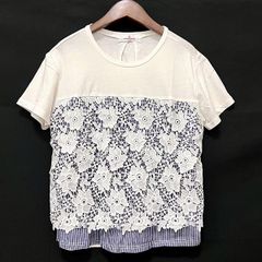 SALE ラスト フラワーレース チュニック クリーム 42(L)新品 - メルカリ