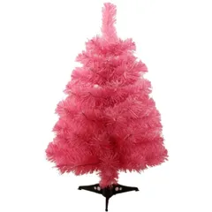 人工クリスマスツリー プラスチックスタンドホルダーベース付き 60cm/3フィート ピンクのサムネイル