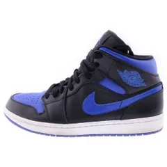 NIKE (ナイキ) AIR JORDAN 1 MID HYPER ROYAL 554724‐068 エアジョーダン1 ハイパーロイヤル ミッドカットスニーカー シューズ ブラック/ブルー US9.5/27.5cm