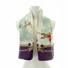 クリスチャンディオール Christian Dior スポーツ SPORTS スカーフ ストール バンダナ マフラー ロゴ 動物 馬 総柄 白 ホワイト 紫 パープル 緑 グリーン /MP ■GY18のサムネイル