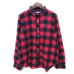 コーエン coen ネルシャツ ギンガムチェック 長袖 L 黒 ブラック 赤 レッド /YI ■MO