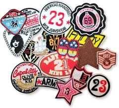 Lezalic ワッペン ミリタリー アメカジ ポップ ハンドメイド DIY パッチ ステッカー アイロン アップリケ 刺繍 手作り ビンテージ風 アメリカン POPミリタリー 18枚( POPミリタリー(18枚))