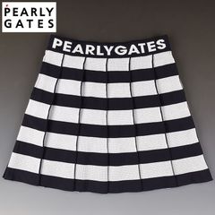PEARLY GATES ボーダー柄 プリーツスカート - メルカリ