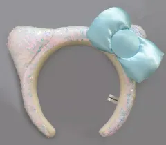 【中古】アクセサリー(非金属) ハローキティ(白スパンコール×水色リボン) カチューシャ 「ハローキティ」 ユニバーサル・スタジオ・ジャパン限定