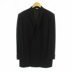 ジャンニヴェルサーチ ヴェルサーチェ GIANNI VERSACE テーラードジャケット ダブル ウール 48 黒 ブラック /KUのサムネイル