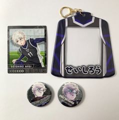 【まとめ売り】 ブルーロック ブルロ 凪誠士郎 原作 缶バッジ スナップマイド SQmore!ケース 4点セット