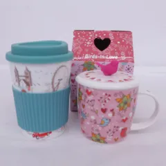 マグカップ Cath Kidston キャスキッドソン タンブラー ORIBE バード蓋付きマグカップ 2点セット 未使用品