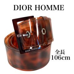 m02 DIOR HOMME ディオールオム 2007 07 SS エディ期ベルト べっ甲柄 ブラウン 全長106cm レディース メンズ