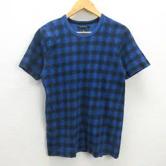 C■アールニューボールド/R.NEWBOLD チェック柄 半袖Tシャツ【L】青/men's/28【中古】■