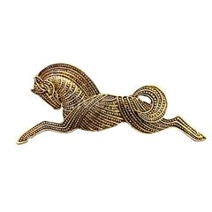 馬 ゴールド ブローチ レディース リアル 上品 アニマル 動物 競走馬 競馬