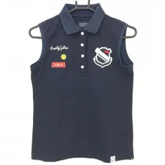 パーリーゲイツ ノースリーブポロシャツ ネイビー 襟裏ニコちゃん スマイル レディース 1(M) ゴルフウェア PEARLY GATES