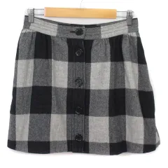 B&Y ユナイテッドアローズ BEAUTY&YOUTH ビューティー&ユース スカート ブロックチェック ウール M グレー 黒 ブラック