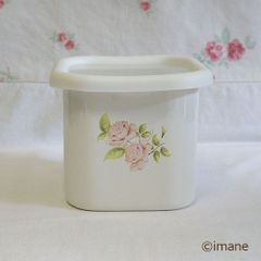 ♪イマン・ローズバスケット・角型ストッカー(ホーロー製品)♪