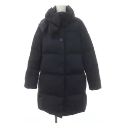 ケイトスペード KATE SPADE リボン ジップアップ ダウンコート ロング ハイネック S 紺 ネイビー /AT ■OSのサムネイル
