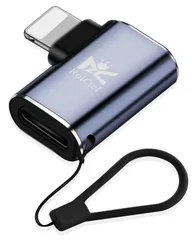 RoiCiel iphone変換アタブターL字(ストラップ 付)最大PD30W出力Type-CからLightningへアルミニウム合金製変換アダプター/変換コネクターUSB PD to ライトニングE-Markerケーブル/アップル純正USB-Cケーブルも対応