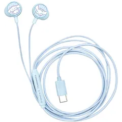 【 新品 未開封 】   グルマンディーズ リモコンマイク付きUSB Type-C ステレオイヤホン サンリオキャラクターズ シナモロール SANG-557CN 未使用 送料無料