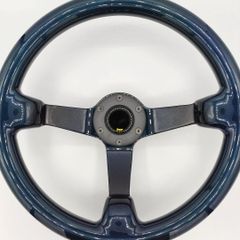 ドライカーボンステアリング ブルー  ディープTYPE 超軽量 社外ステアリング