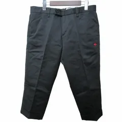 ハーレー Hurley × ディッキーズ Dickies コラボ ワークパンツ スラックス ワンポイント ロゴ 刺繍 クロップド丈 黒 ブラック 38 約M 0307のサムネイル