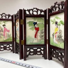 中国 ミニチュア屏風 高さ22.5cm - メルカリ