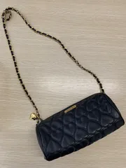 モスキーノ　ハート　キルティング　チェーン　ショルダー　レザー　ブラック　箱付き　A271