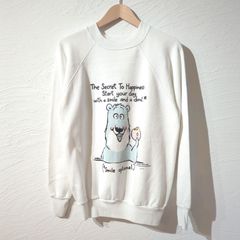 80s 90s ラグランスウェット　USA製　グラフィック　メッセージ