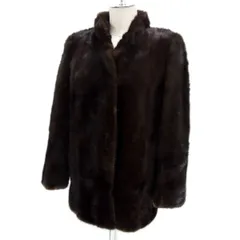 AURORA ミンク ファーコート ミドル丈 逆毛衿 ブラウン系 サイズF AURORA ミンク ファーコート ミドル丈 逆毛衿 ブラウン系 サイズF