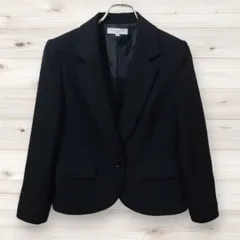 D0208 セオリア THEORIA カジュアルジャケット アウター 上着 (9AR) 黒 無地 レギュラーカラー 春秋冬