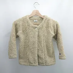 ◇ ⊇ Champion チャンピオン キッズ 子供服 長袖 ボア ジャケット ブルゾン サイズ120 ベージュ 女の子 E  【1506110005755】