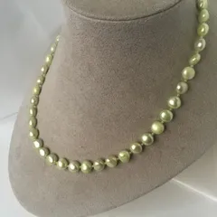 淡水本真珠　フラット染め　パールネックレス　ハンドメイド　ファッション　デザインネックレス