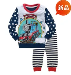 新品 機関車 長袖パジャマ 上下セット 100〜130cm 男の子 綿 寝巻き 秋冬 キャラクター ハロウィン