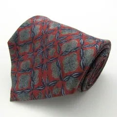 マリオヴァレンティノ ブランドネクタイ チェック柄 格子柄 パネル柄 シルク 日本製 メンズ ワインレッド MARIO VALENTINO 【中古】