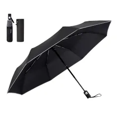 Color:ブラック Konciwa 形状記憶 3秒でたためる折りたたみ傘 ワンタッチ 自動開閉 メンズ 260g超軽量 8本骨自動開閉 折り畳み傘 おりたたみ メンズ レディース 折りたたみ傘 ワンタッ 撥水速乾 耐強風 男女兼用 携帯しやすい