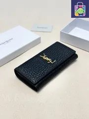 【今日特価】Yves Saint Laurent イヴ・サンローラン クラシックウォレットシリーズ 輸入小牛皮エンボス加工で質感に優れる