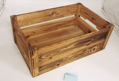 アウトレット木箱　フルーツボックス　焼杉　アンティーク調　内寸320×520×200[mm]　製品管理No.【163-455】