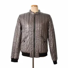 シャネル CHANEL パッティング リブ ブルゾン ジャケット ジップアップ ココマークボタン 中綿 40 グレー P39401V28349のサムネイル