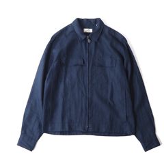 エルメス HERMES フランス製 セリエボタン リネン シャツジャケット 40 ネイビー メンズ 正規品 5-DD024