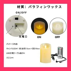 ★スタッフおすすめ！売れ筋★キャンドルライト【2点セット】 led キャンドル ledキャンドルライトUSB充電式 暖色光 専用リモコン付 自動消灯タイマー AnnTec （直径7.5cm*高さ10cm）