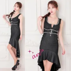 【an / アン】バストジップ テールカット ラメ マーメイドミディアムドレス